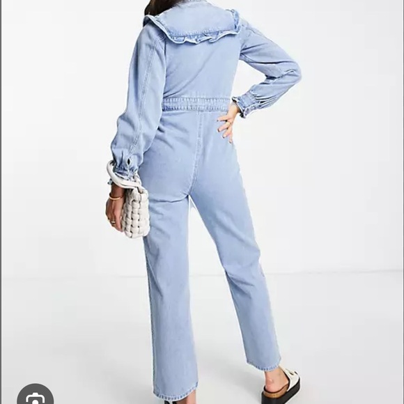 NWOT Lost Ink ruffle detail denim jumpsuit - Picture 4 of 4